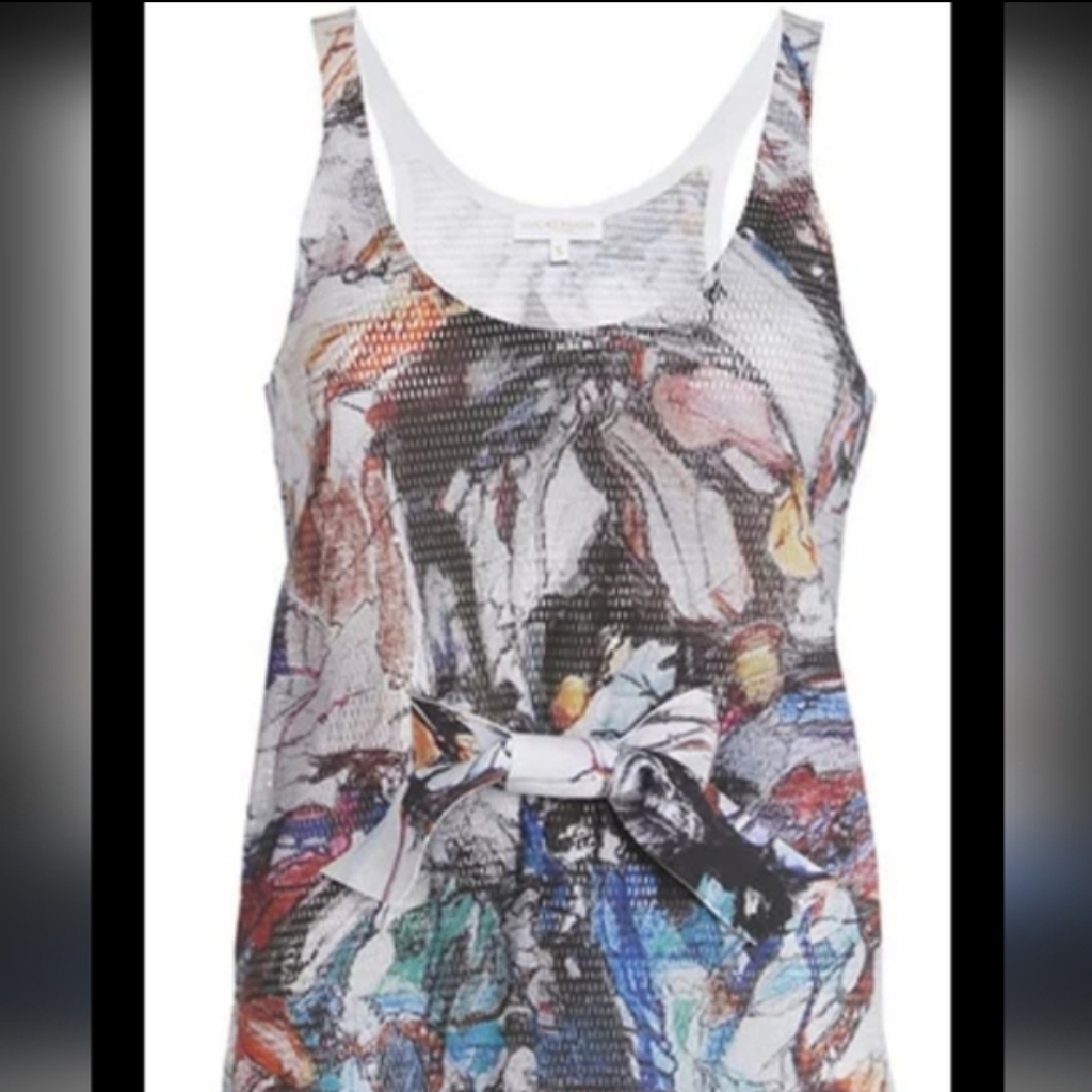 Lucas Hugh Krypton Geode Pattern Mesh Tank Top Sz S